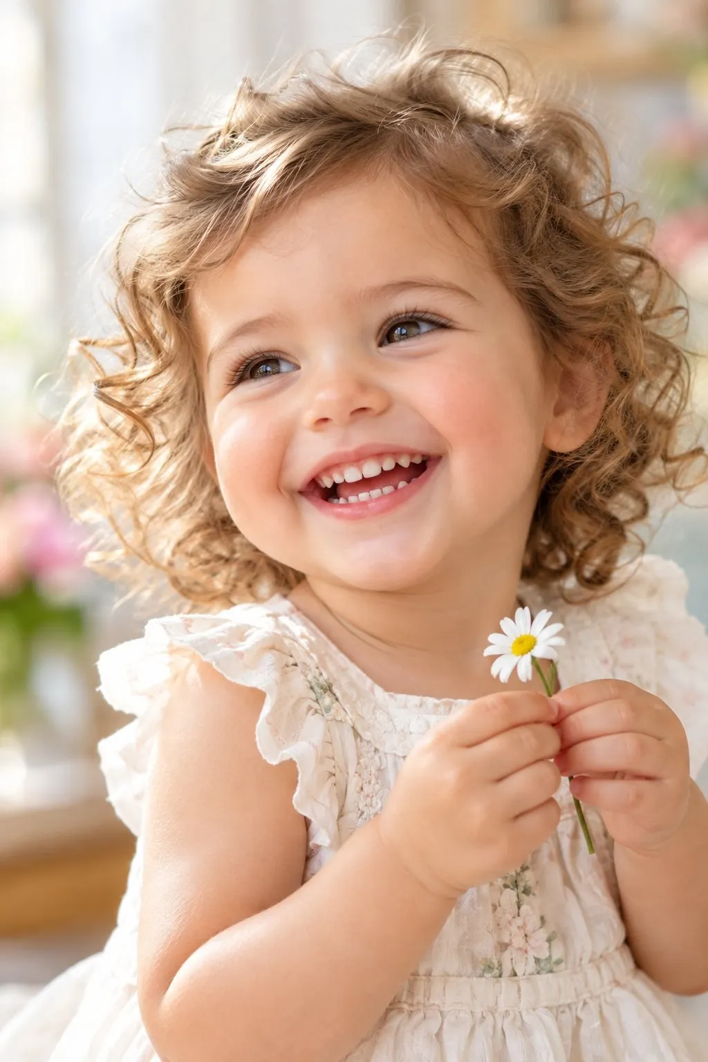 Portrait d'une petite fille imaginée par l'IA à partir des photos des parents